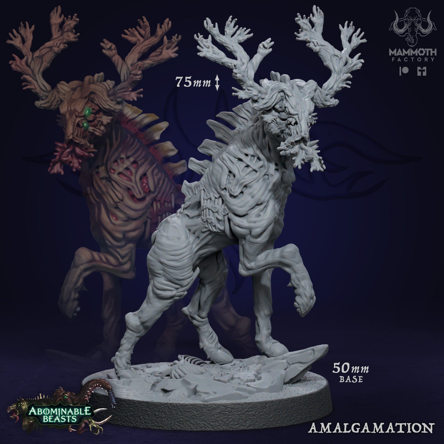 The Amalgamation Fleshconstruct D&D miniatuur - gruwelijke horror construct uit Abominable Beasts collectie, hoogdetail resin DND miniaturen voor fantasy tabletop RPG van Quest & Craft