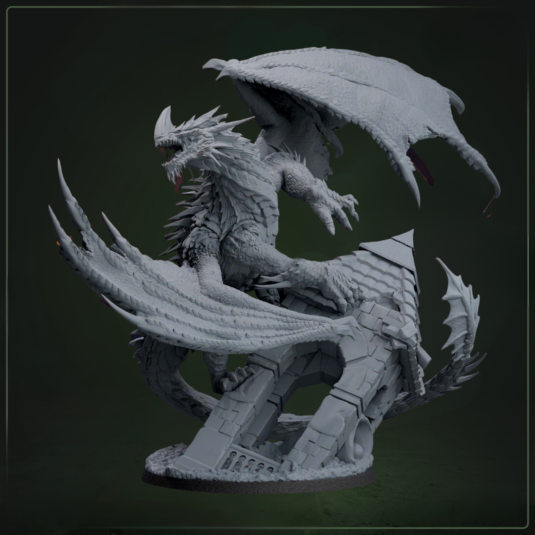 Arionixar Solar Dragon van de Immortal Flame D&D miniatuur - legendarische large scale boss dragon uit Draconic Legion collectie, hoogdetail resin DND miniaturen voor fantasy tabletop RPG van Quest & Craft