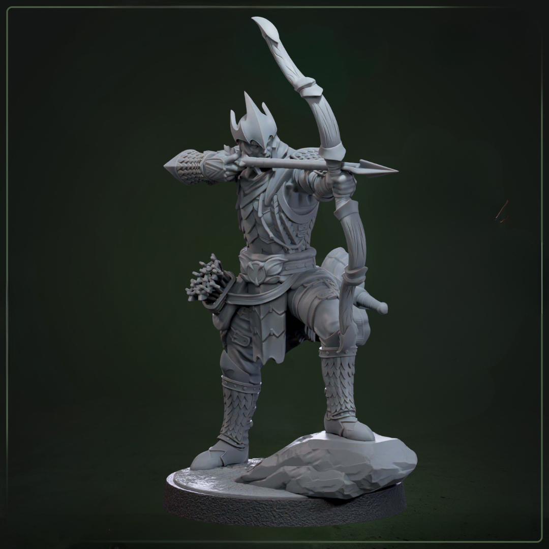 Auxiliar Archer 6 D&D miniatuur - complete Drakkari boogschutters warband uit Draconic Legion set, Nederlandse kwaliteit Quest & Craft miniaturen nederland voor archer encounters