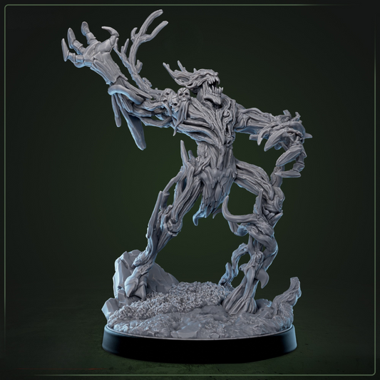 Deeproot Stalker 2 - Quest & Craft fantasy miniatuur detail - mystieke corrupte wachter met Polluted Saplings, TTRPG miniaturen boss monster voor Dungeons & Dragons encounters.