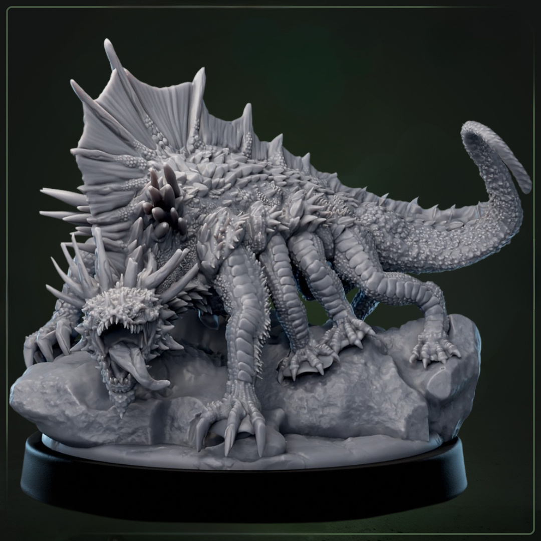 Giant Basilisk Miniatuur D&D miniatuur - gemuteerde boss monster uit Cliffs of Drakkenfall collectie, hoogdetail resin DND miniaturen voor fantasy tabletop RPG van Quest & Craft