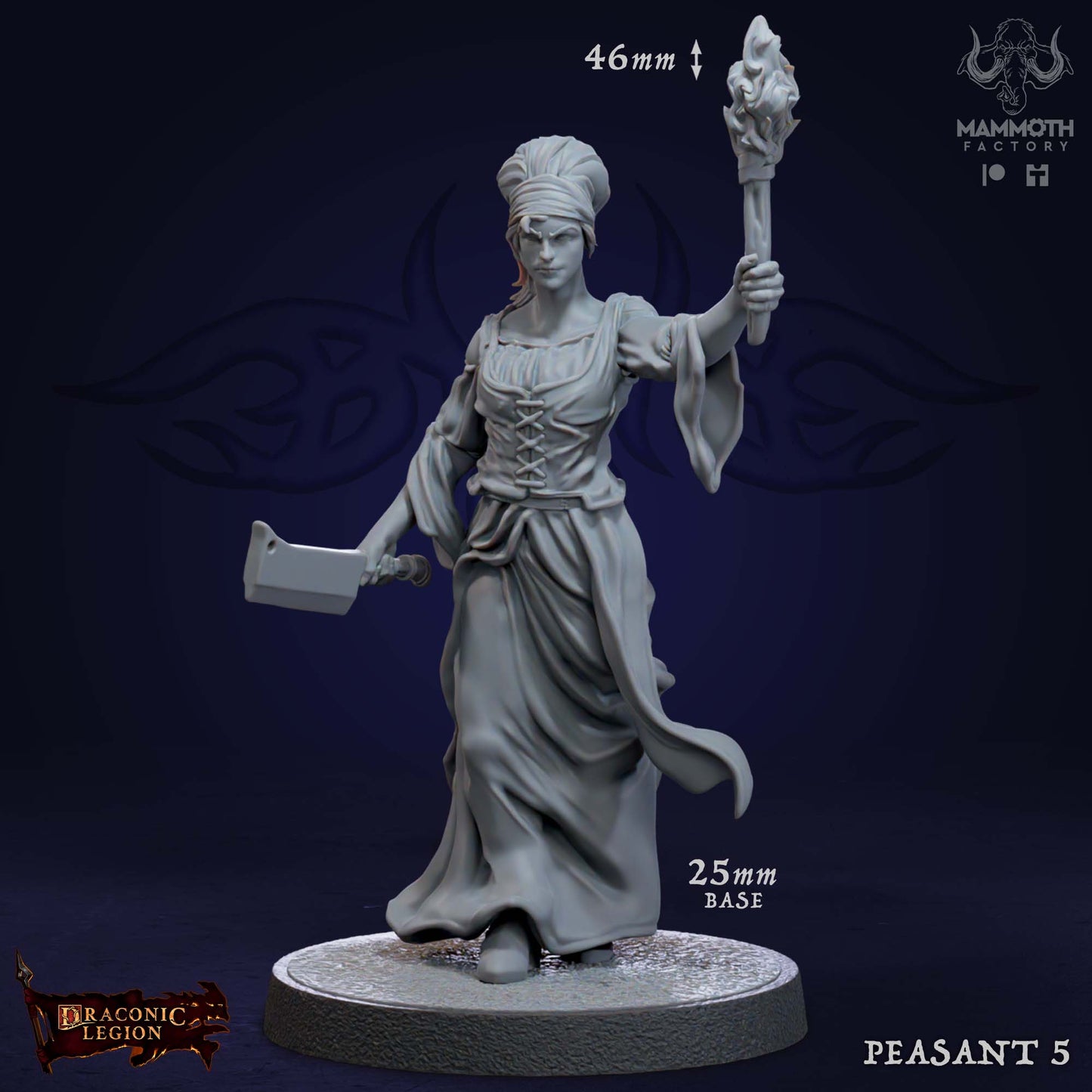 Peasant 5 D&D miniatuur - complete dorpsbewoners warband uit Abominable Beasts set, Nederlandse kwaliteit Quest & Craft miniaturen nederland voor village encounters