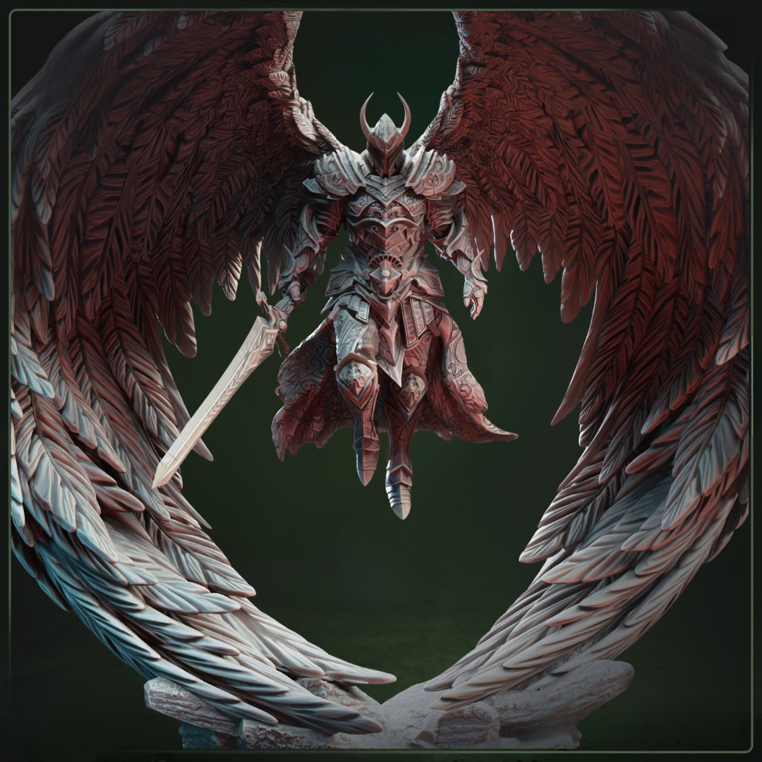 Syelros The Ascended D&D miniatuur - majestueuze transcendent being met divine radiance uit Feet First Into Hell campagne, premium DND miniaturen fantasy ascended character voor TTRPG spiritual encounters uit Nederland bij Quest & Craft