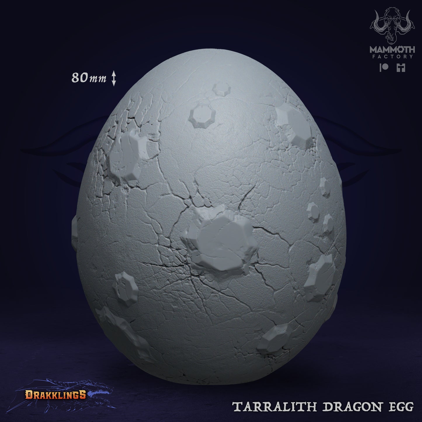Tarralith Dragon Egg D&D miniatuur - mystiek mutated dragon resin prop lore-object uit Tarralith Dragon Evolution collectie, hoogdetail resin DND miniaturen prop voor fantasy tabletop RPG van Quest & Craft