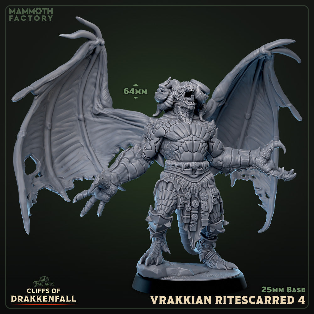 Vrakkian Ritescarred D&D miniatuur model 4 - rituele mutant met duistere transformaties uit warband collectie, DND miniaturen voor tabletop RPG bij Quest & Craft