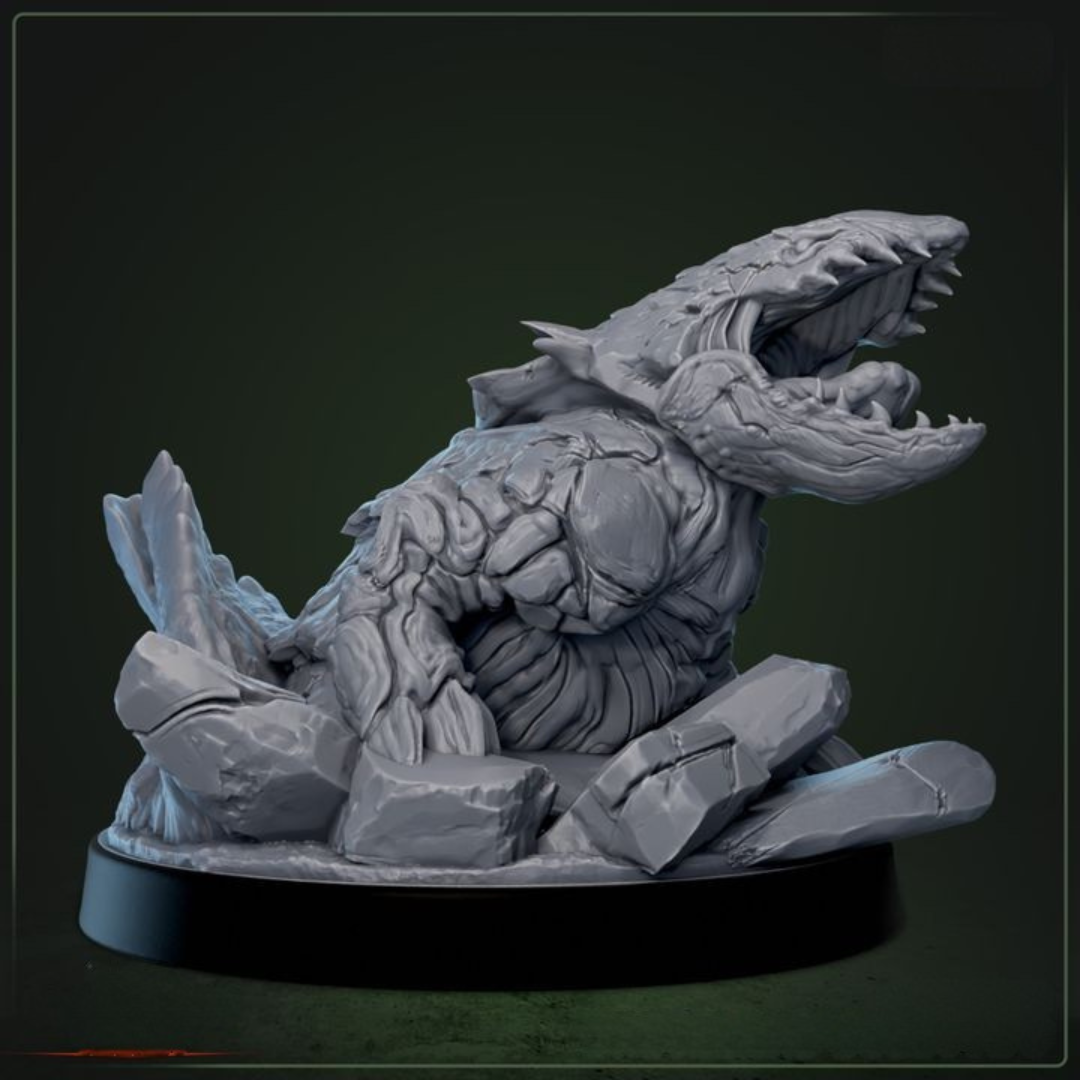 Wasteland Bulette 3 D&D miniatuur - massive underground apex predator met armored plates uit Bloodstone Valley collectie, premium DND miniaturen fantasy monster voor TTRPG encounters uit Nederland bij Quest & Craf