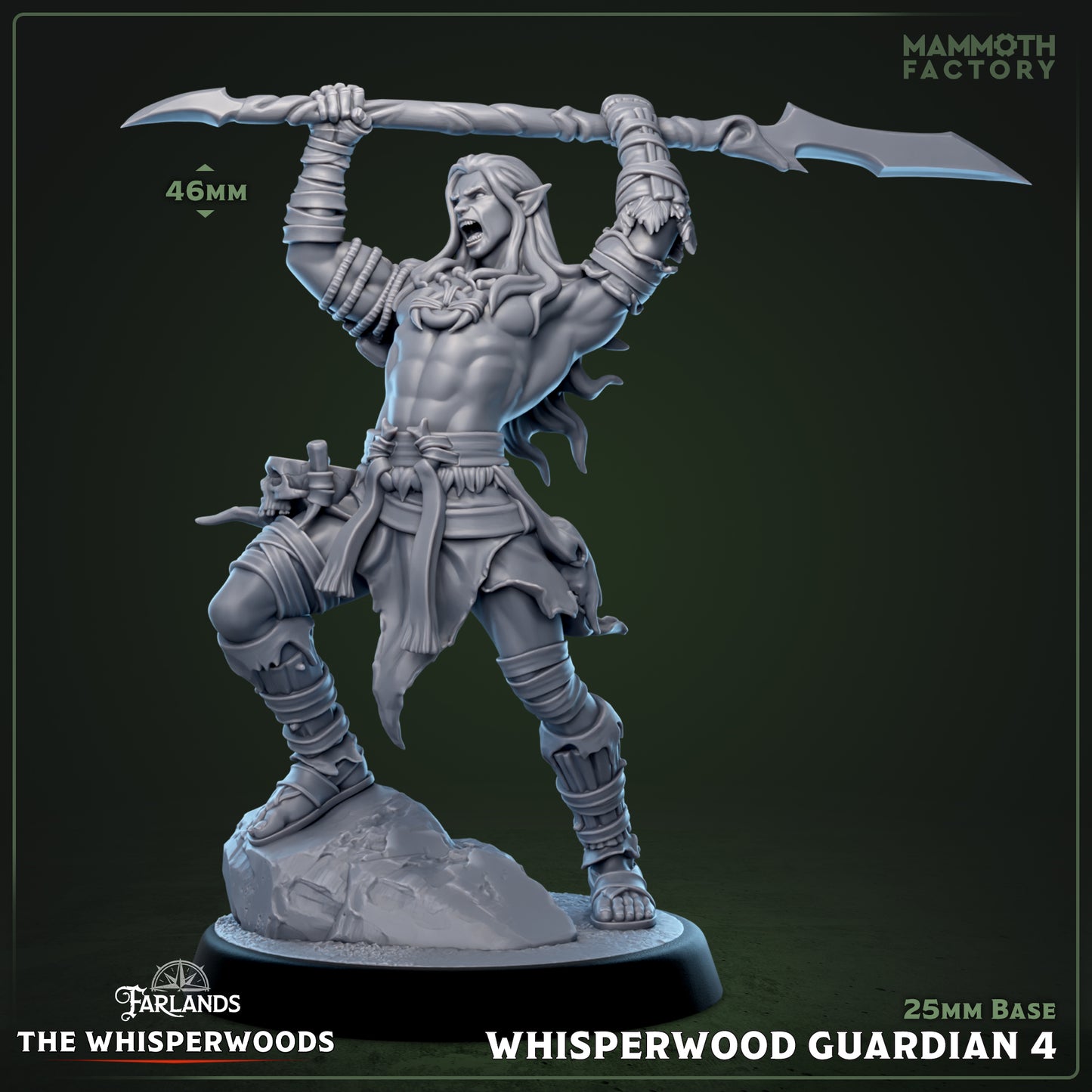 Whisperwood Guardians D&D miniatuur model 4 - heilige beschermer met mystieke uitrusting uit warband collectie, DND miniaturen voor tabletop RPG bij Quest & Craft