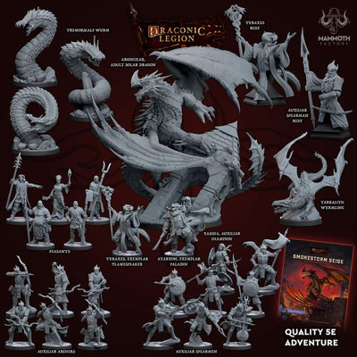 Draconic Legion - Elite Draken & Drakenlegers D&D Miniaturen