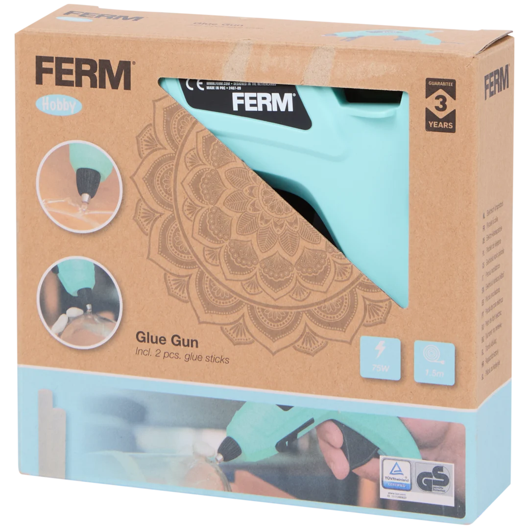 FERM GGM1004 Lijmpistool – 75W voor Hout, Kunststof, Textiel & Meer