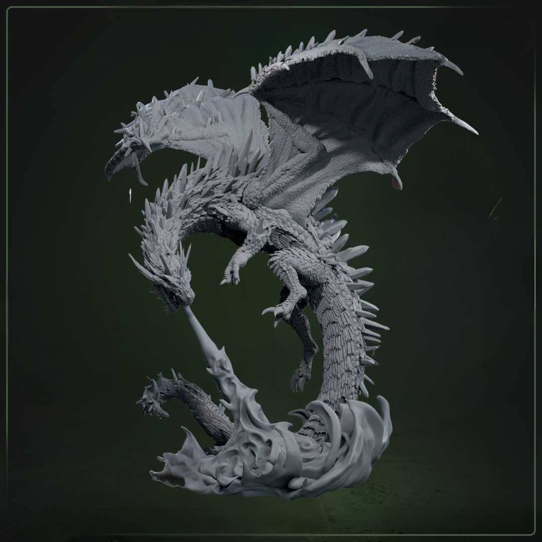 Adult Tarralith Dragon D&D miniatuur - legendarische large scale Tarr-gedoemde draak uit Tarralith Dragon Evolution collectie, hoogdetail resin DND miniaturen voor fantasy tabletop RPG van Quest & Craft
