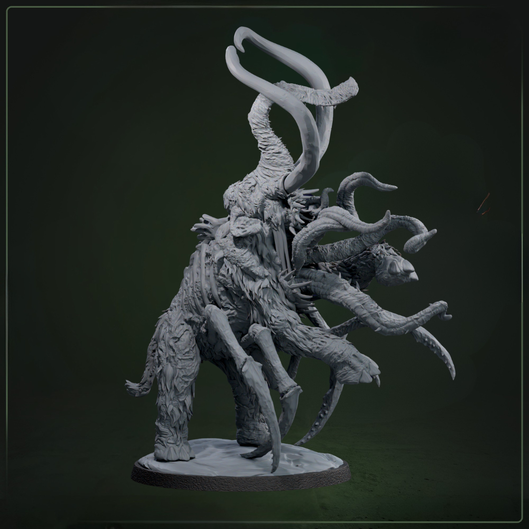 Amalgammamoth Mutant Behemoth D&D miniatuur - kolossale large scale boss monster uit Abominable Beasts collectie, hoogdetail resin DND miniaturen voor fantasy tabletop RPG van Quest & Craft
