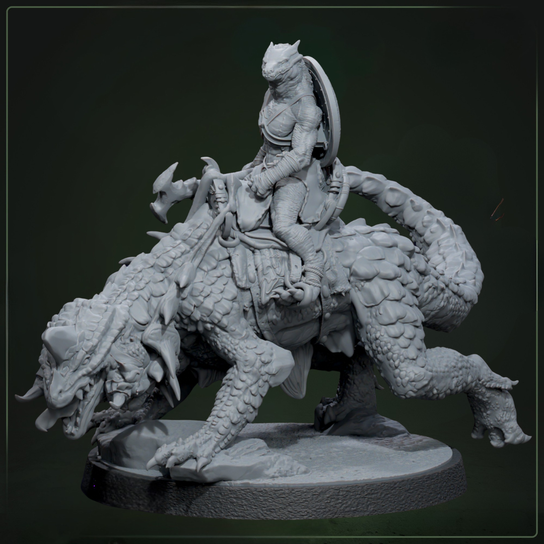 Arekari Spinedrake 1 D&D miniatuur - gevaarlijke 50mm spinedrake uit Drakklings of Dragons Keep warband, hoogdetail resin DND miniaturen voor fantasy tabletop RPG van Quest & Craft
