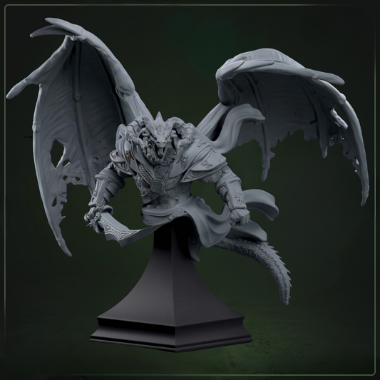 Ascendant Executor Bust D&D miniatuur - premium character bust draconische beul uit Solaris Drakkarum collectie, hoogdetail resin DND miniaturen bust voor verzamelaars van Quest & Craft
