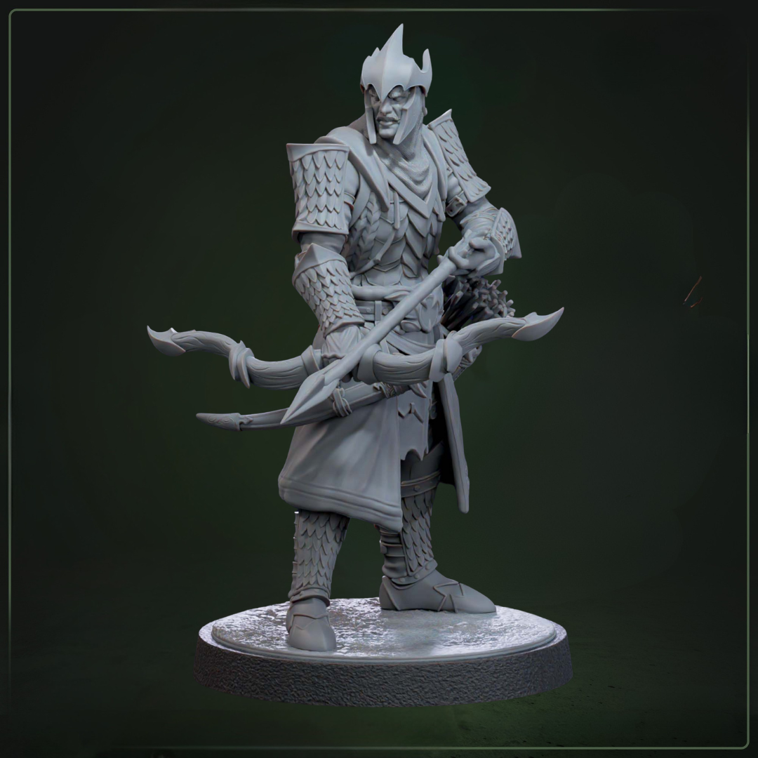 Auxiliar Archer 2 D&D miniatuur - elite archer uit Drakkari boogschutters warband set, fantasy miniaturen voor ranged encounters bij Quest & Craft

