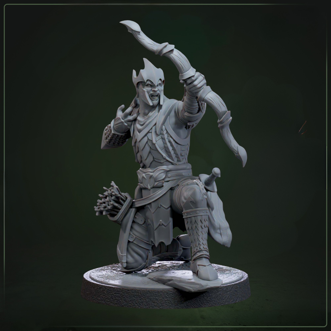 Auxiliar Archer 4 D&D miniatuur - professionele Drakkari archer uit warband formatie, DND miniaturen voor ranged combat encounters bij Quest & Craft
