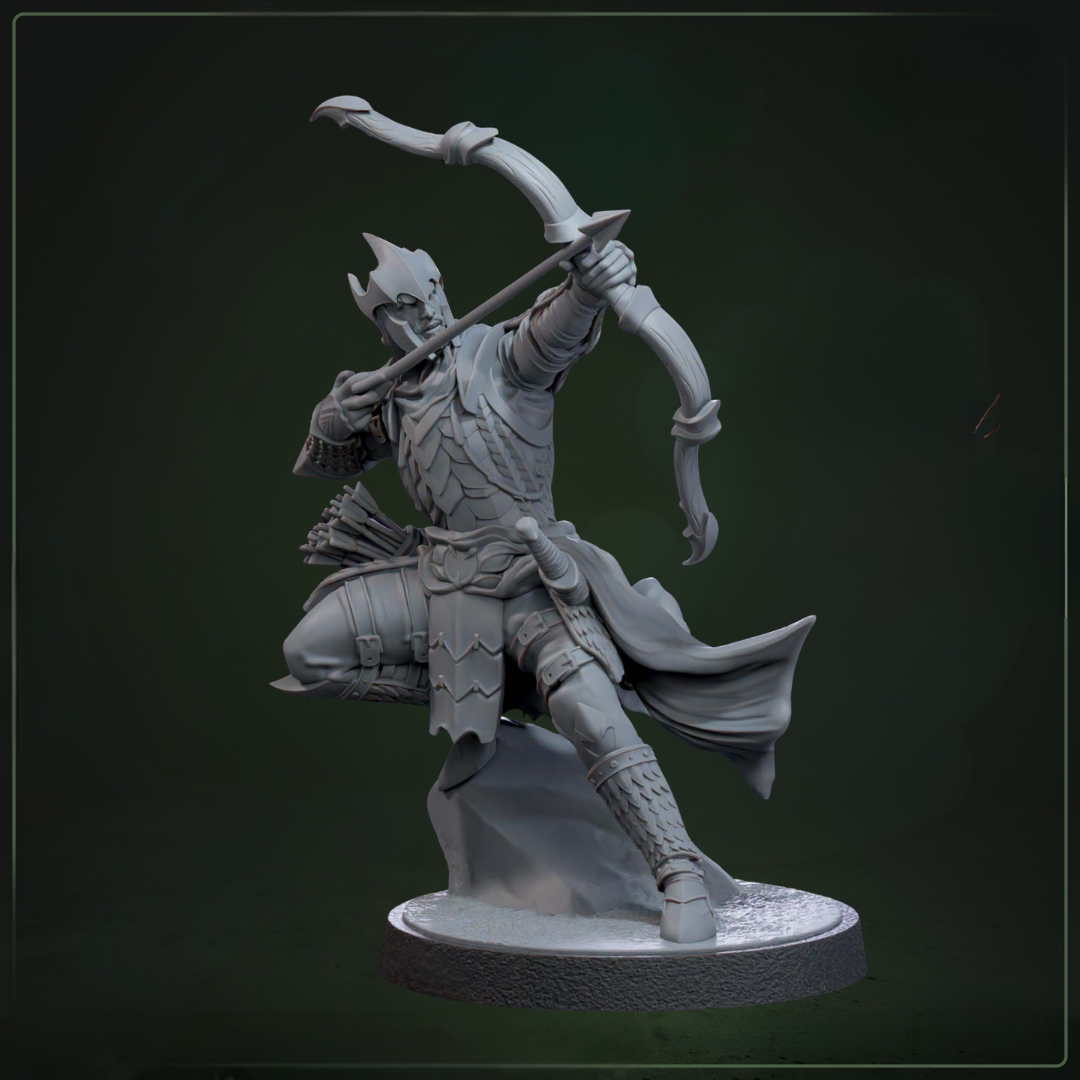 Auxiliar Archer 5 D&D miniatuur - militaire boogschutter uit auxiliar archer warband set, fantasy miniaturen voor tactische campaigns van Quest & Craft
