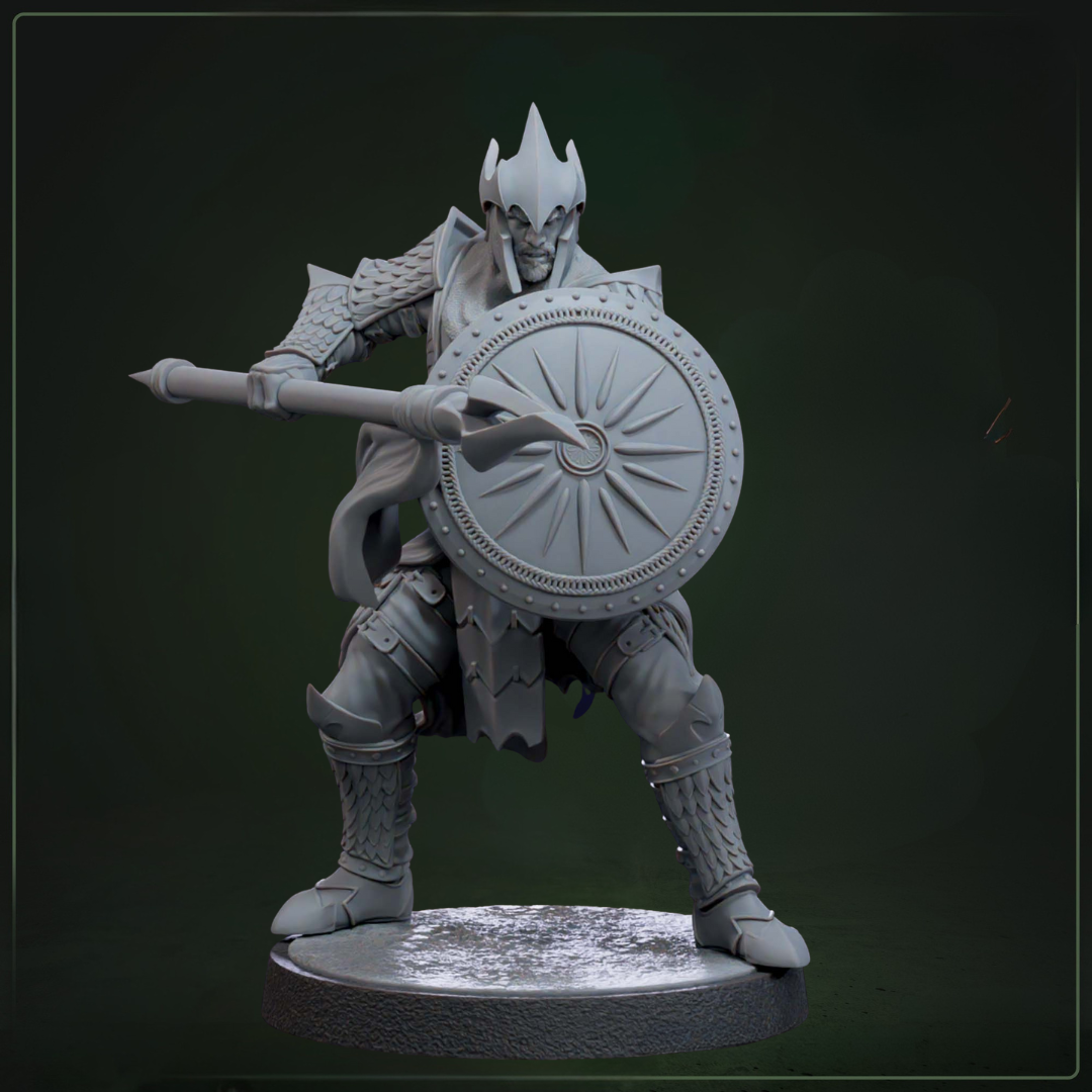 Auxiliar Spearmen 2 D&D miniatuur - disciplinaire spearman uit Drakkari infanterie warband set, fantasy miniaturen voor infantry encounters bij Quest & Craft
