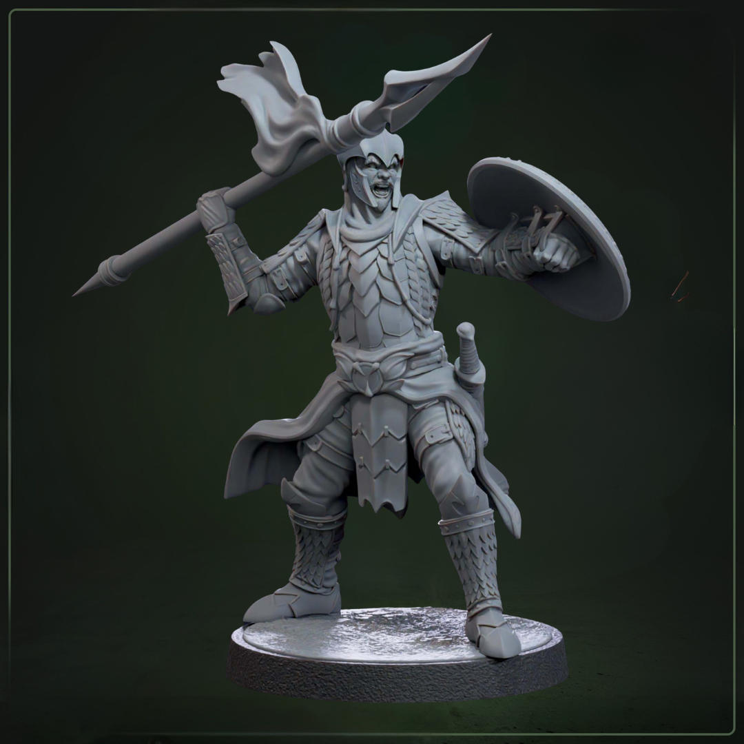 Auxiliar Spearmen 3 D&D miniatuur - throwing spear -tactische infanterist uit Draconic Legion collectie, TTRPG miniaturen voor Dungeons & Dragons van Quest & Craft
