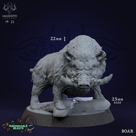 Boar normal D&D miniatuur - natuurlijk everzwijn uit Tarr Animals warband, hoogdetail resin DND miniaturen voor fantasy tabletop RPG van Quest & Craft
