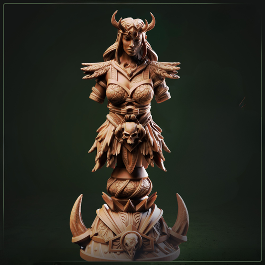 Bust Hel Maiden of Death Character Bust D&D miniatuur - imposante divine goddess bust met death symbols uit Shadow over Nordheim collectie, premium DND miniaturen fantasy underworld verzamelobject voor TTRPG collectors uit Nederland bij Quest & Craft