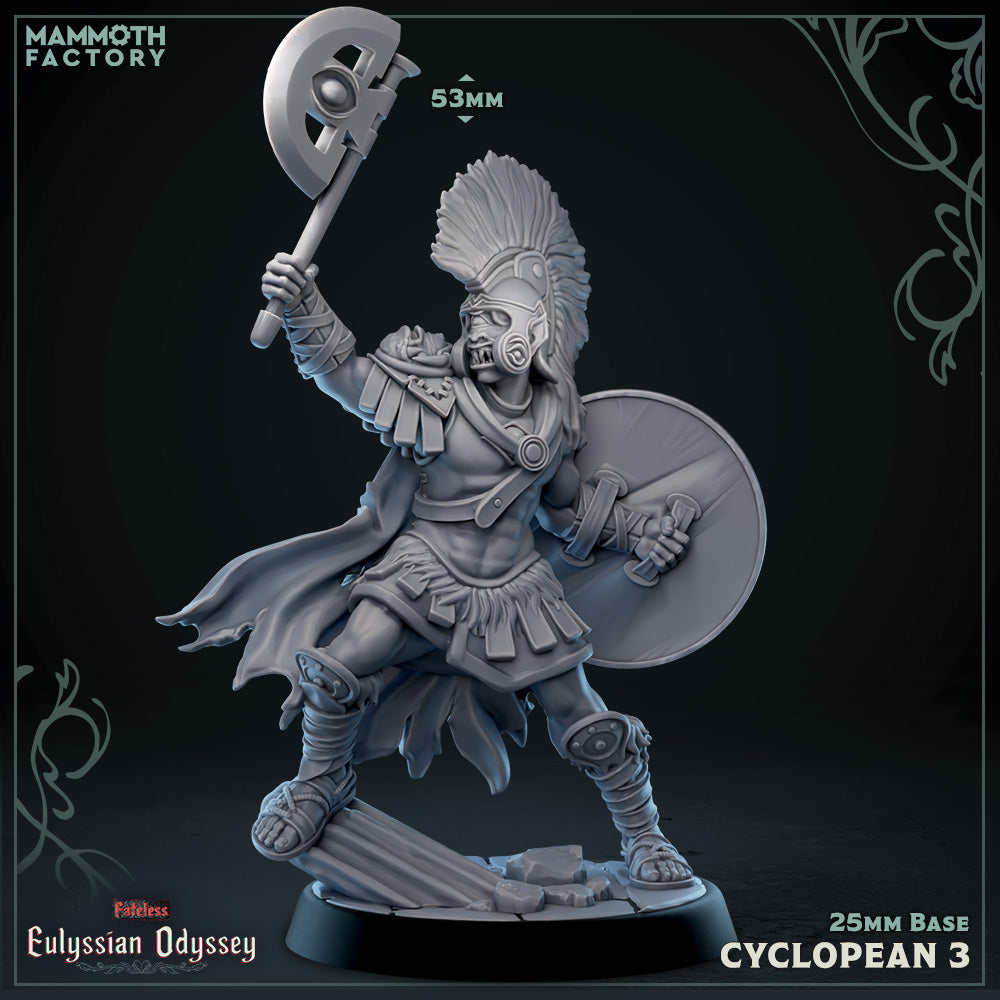 Cyclopean 3 D&D miniatuur - grote helm op-legendarische eénogige strijder uit warband set, TTRPG miniaturen voor Dungeons & Dragons van Quest & Craft
