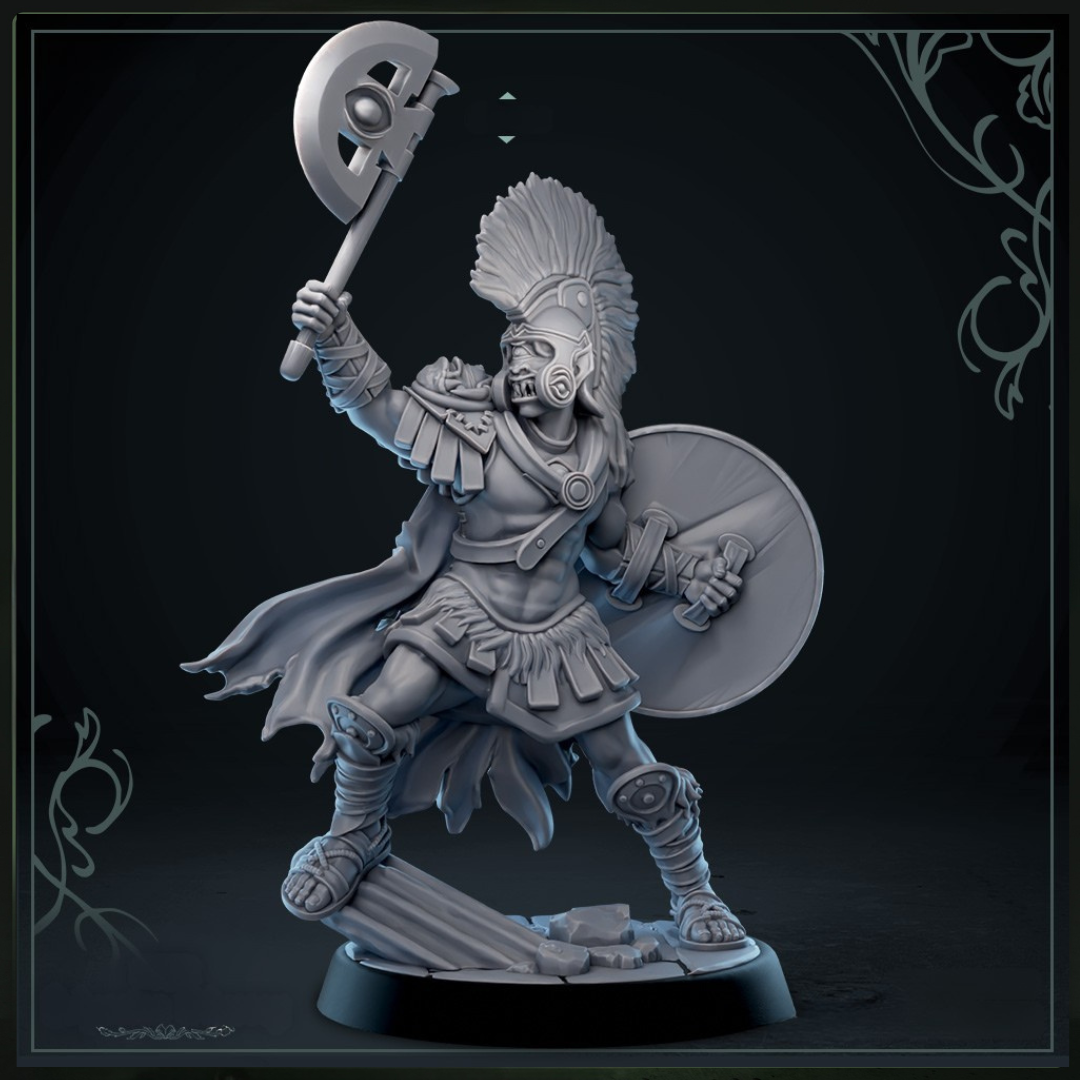Cyclopean 3 D&D miniatuur - grote helm op-legendarische eénogige strijder uit warband set, TTRPG miniaturen voor Dungeons & Dragons van Quest & Craft
