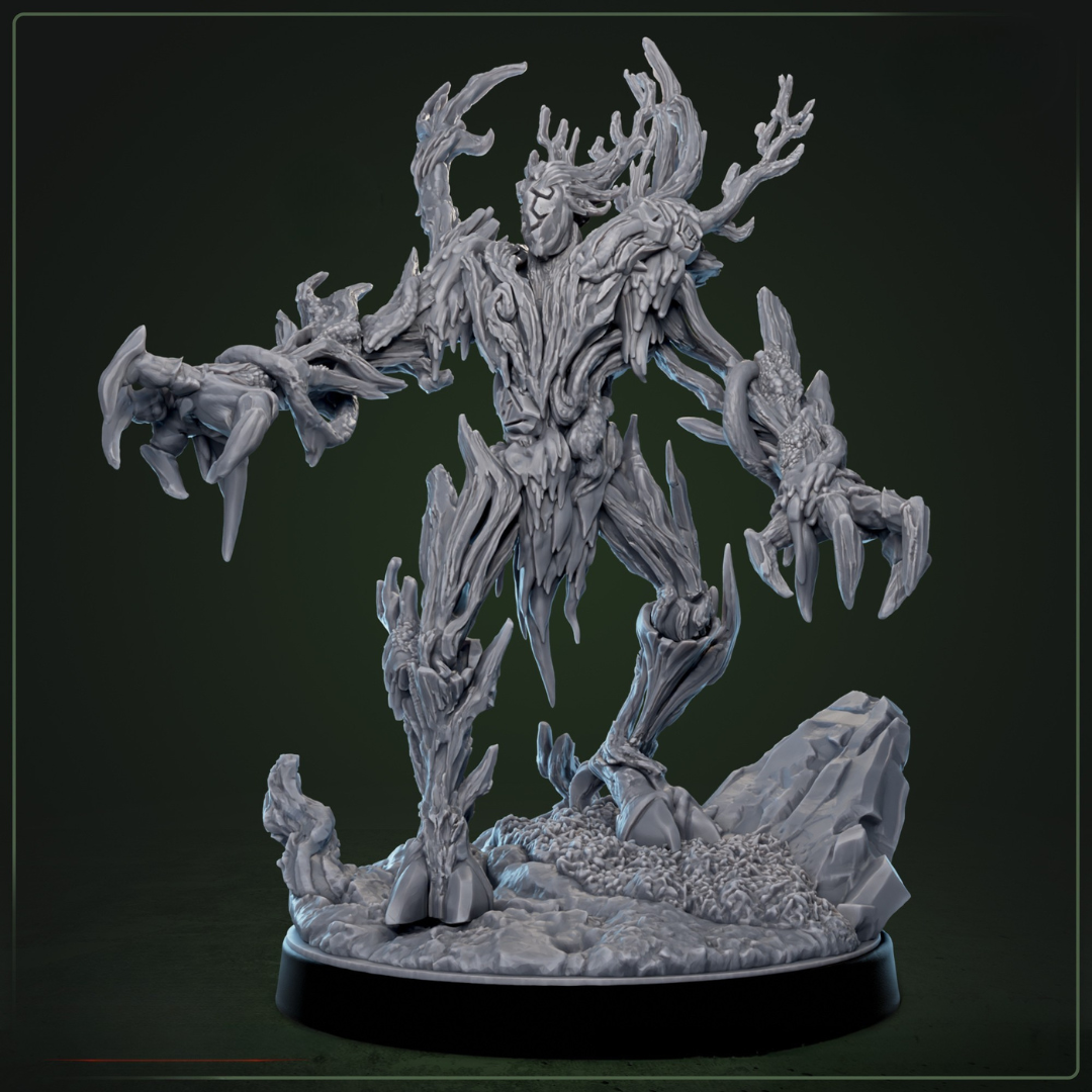 Deathroot Warden 1 D&D miniatuur - imposante boomachtige boss monster uit The Whisperwoods collectie, hoogdetail resin DND miniaturen voor fantasy tabletop RPG campaigns. Quest & Craft
