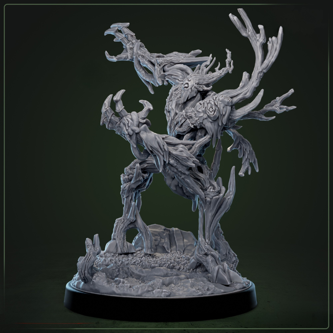 Deathroot Warden 3 resin miniatuur - complete boss monster met duistere texturen uit The Whisperwoods, Nederlandse kwaliteit miniaturen nederland voor tabletop gaming. Quest & Craft