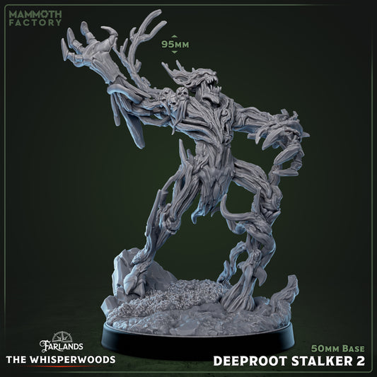 Deeproot Stalker 3 - Quest & Craft fantasy miniatuur detail - mystieke corrupte wachter met Polluted Saplings, TTRPG miniaturen boss monster voor Dungeons & Dragons encounters. 
