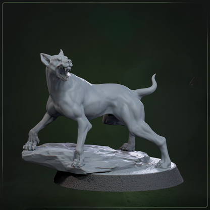 Dog normal D&D miniatuur - gewone hond uit Abominable Beasts warband set, fantasy miniaturen voor beast encounters bij Quest & Craft
