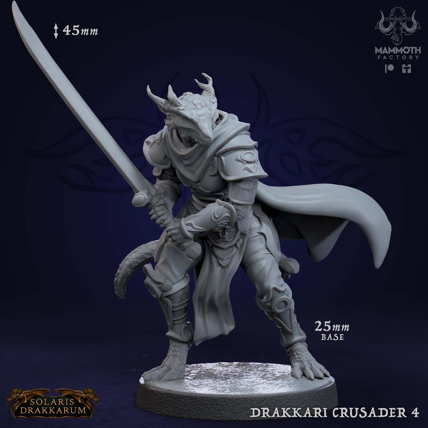 Drakkari Crusader 4 D&D miniatuur - dragonkin religious soldier uit crusader warband, DND miniaturen voor divine encounters bij Quest & Craft
