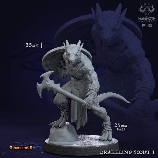 Drakkling Scout 1 D&D miniatuur - sluwe drakkling scout uit Drakklings of Dragons Keep warband, hoogdetail resin DND miniaturen voor fantasy tabletop RPG van Quest & Craft

