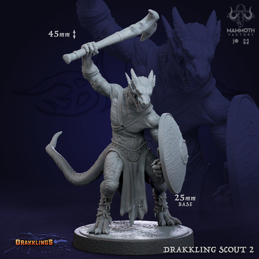 Drakkling Scout 2 D&D miniatuur - stealth verkenner drakkling uit scout warband set, fantasy miniaturen voor tactische encounters bij Quest & Craft
