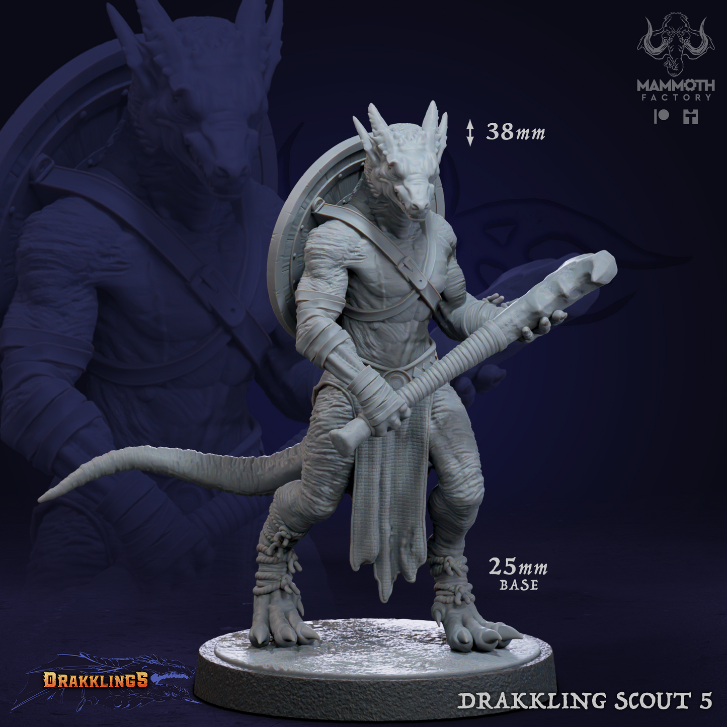 Drakkling Scout 5 D&D miniatuur - elite drakkling scout uit tactische warband set, fantasy miniaturen voor reconnaissance campaigns van Quest & Craft
