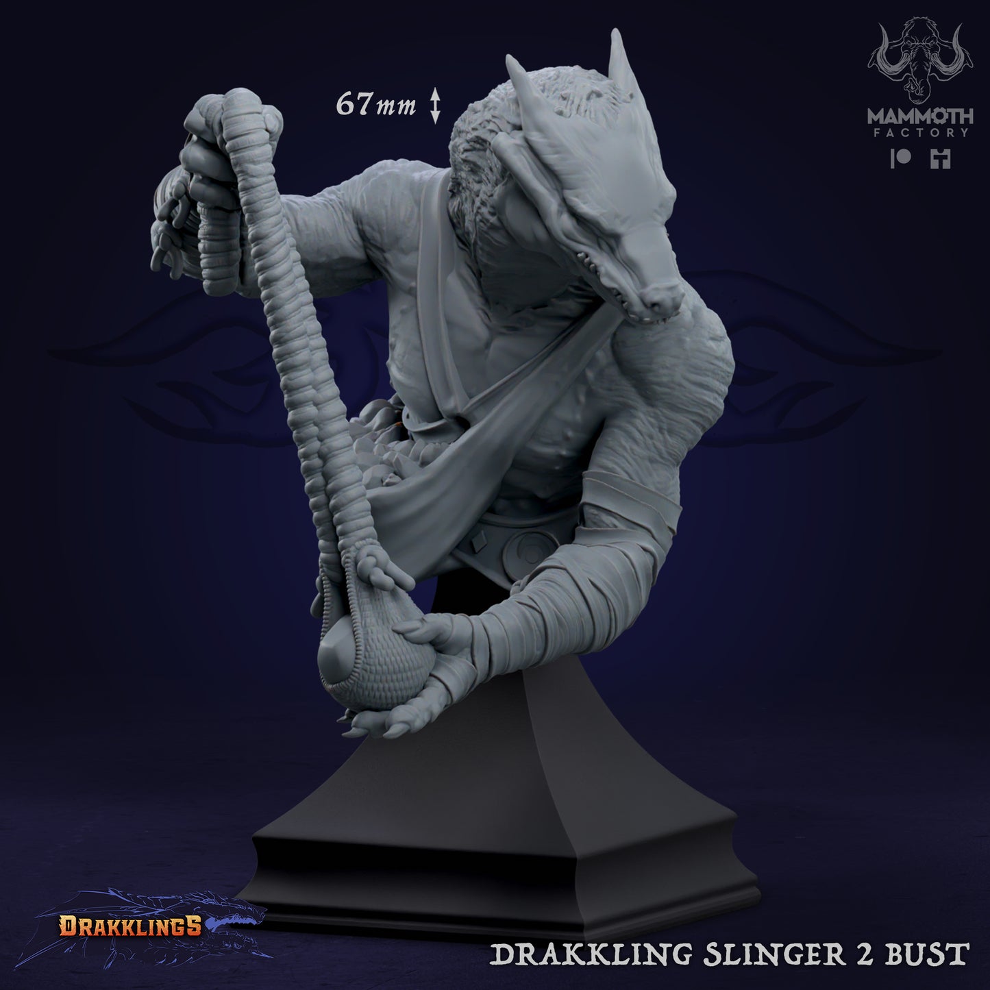 Drakkling Slinger Bust D&D miniatuur - premium character bust kleine draconische slinger uit Drakklings of Dragons Keep collectie, hoogdetail resin DND miniaturen bust voor verzamelaars van Quest & Craft
