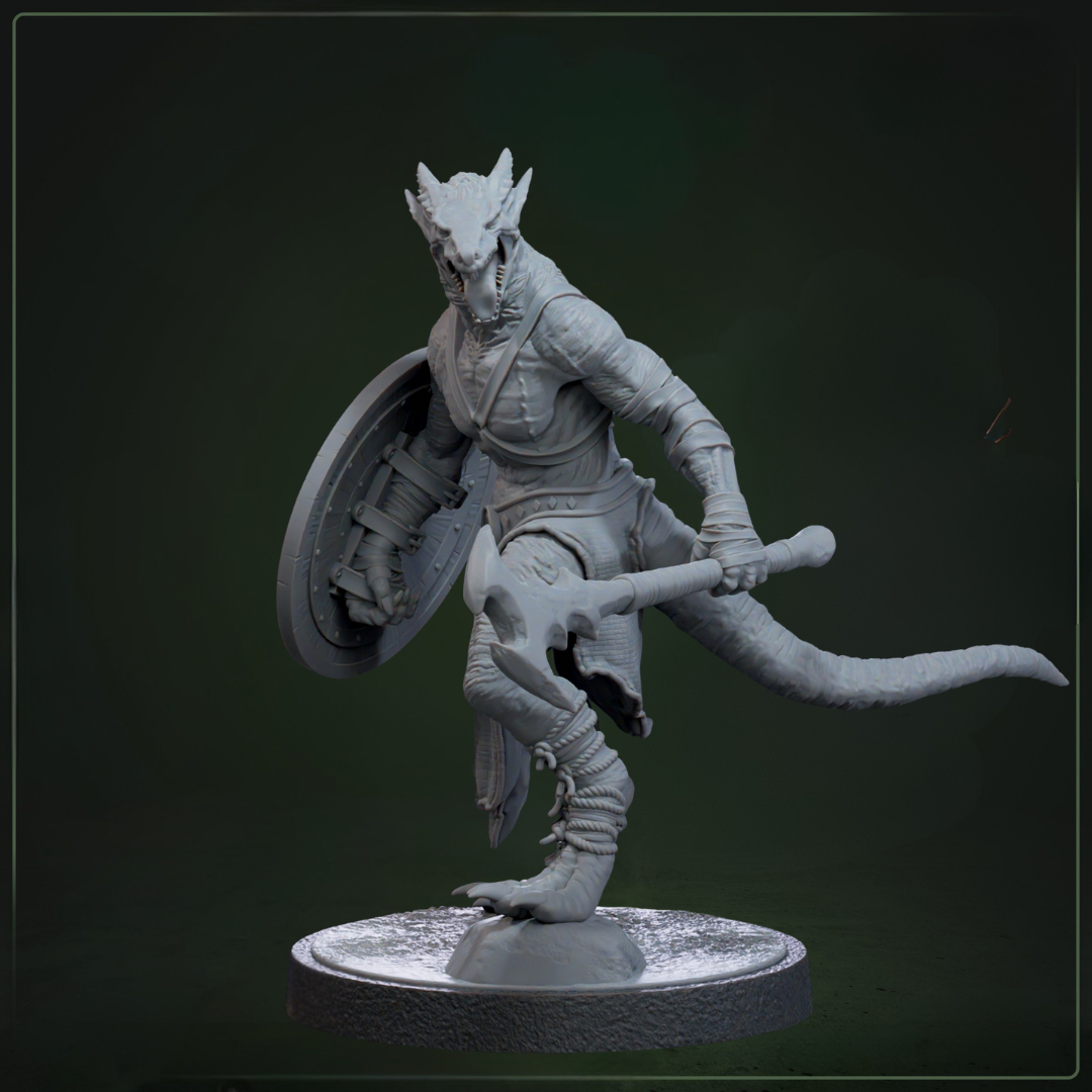 Drakkling Scout 4 D&D miniatuur - georganiseerde drakkling verkenner uit warband, DND miniaturen voor stealth encounters bij Quest & Craft
