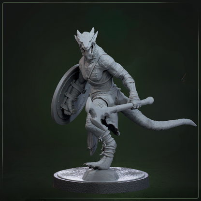 Drakkling Scout 4 D&D miniatuur - georganiseerde drakkling verkenner uit warband, DND miniaturen voor stealth encounters bij Quest & Craft
