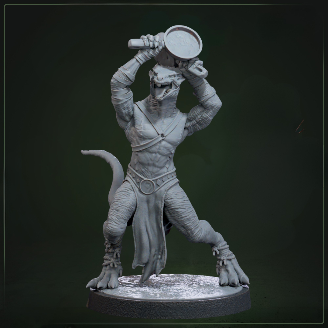 Drakkling Scout 6 Musician D&D miniatuur - drakkling muzikant uit scout warband, speciale rol DND miniaturen voor georganiseerde encounters bij Quest & Craft

