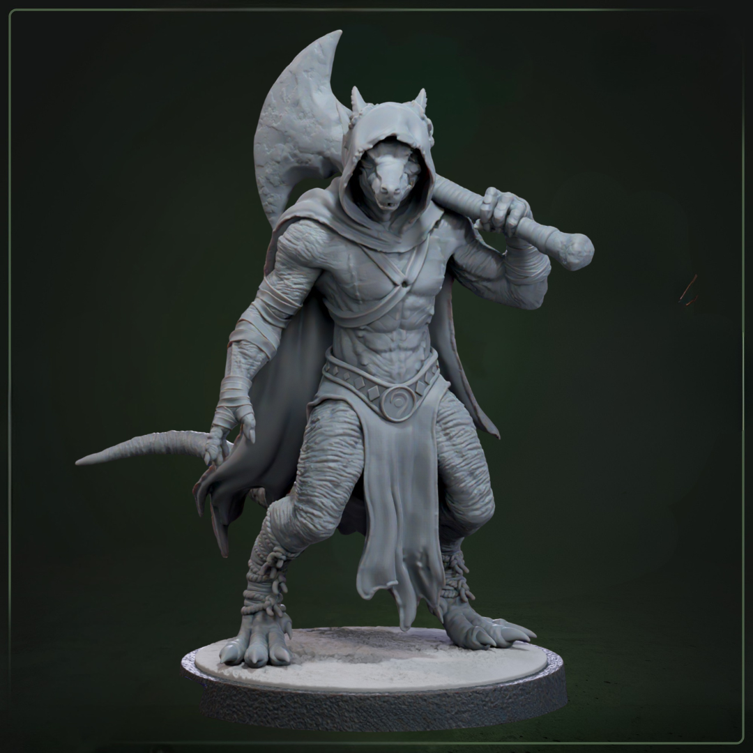 Drakkling Scout 8 Throq D&D miniatuur - drakkling leider uit complete scout warband, Nederlandse kwaliteit Quest & Craft miniaturen nederland voor stealth encounters
