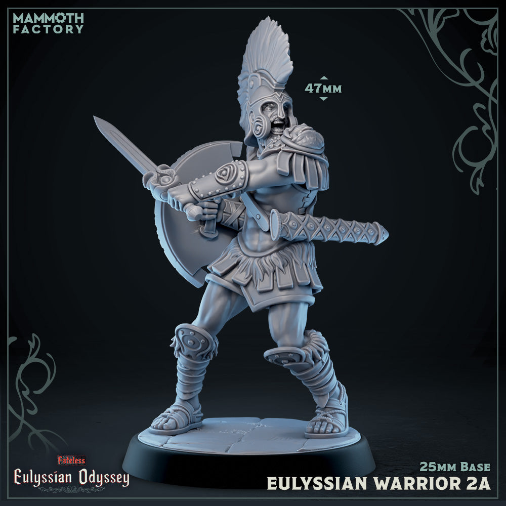 Eulyssian Warriors 2A D&D miniatuur - zwaard- elite Griekse soldaat uit Eulyssian Odyssey collectie, TTRPG miniaturen voor Dungeons & Dragons van Quest & Craft
