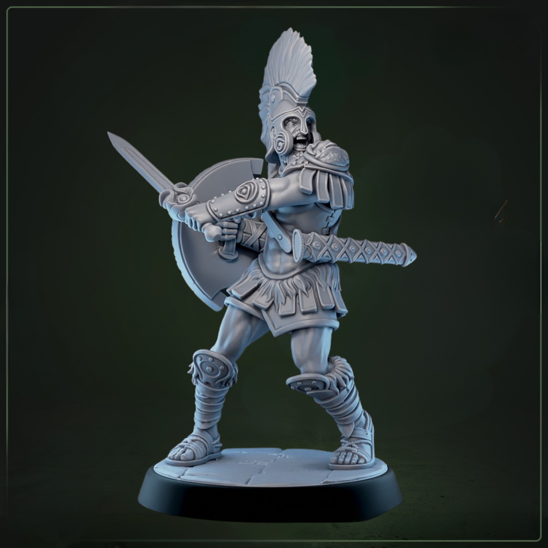 Eulyssian Warriors 2A D&D miniatuur - zwaard- elite Griekse soldaat uit Eulyssian Odyssey collectie, TTRPG miniaturen voor Dungeons & Dragons van Quest & Craft
