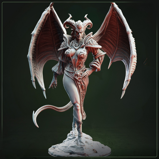 Fortuna Succubus of the Sixth Reverie D&D miniatuur - elegante verleidelijke demon met supernatural charme uit Feet First Into Hell campagne, premium DND miniaturen fantasy succubus voor TTRPG roleplay uit Nederland bij Quest & Craft