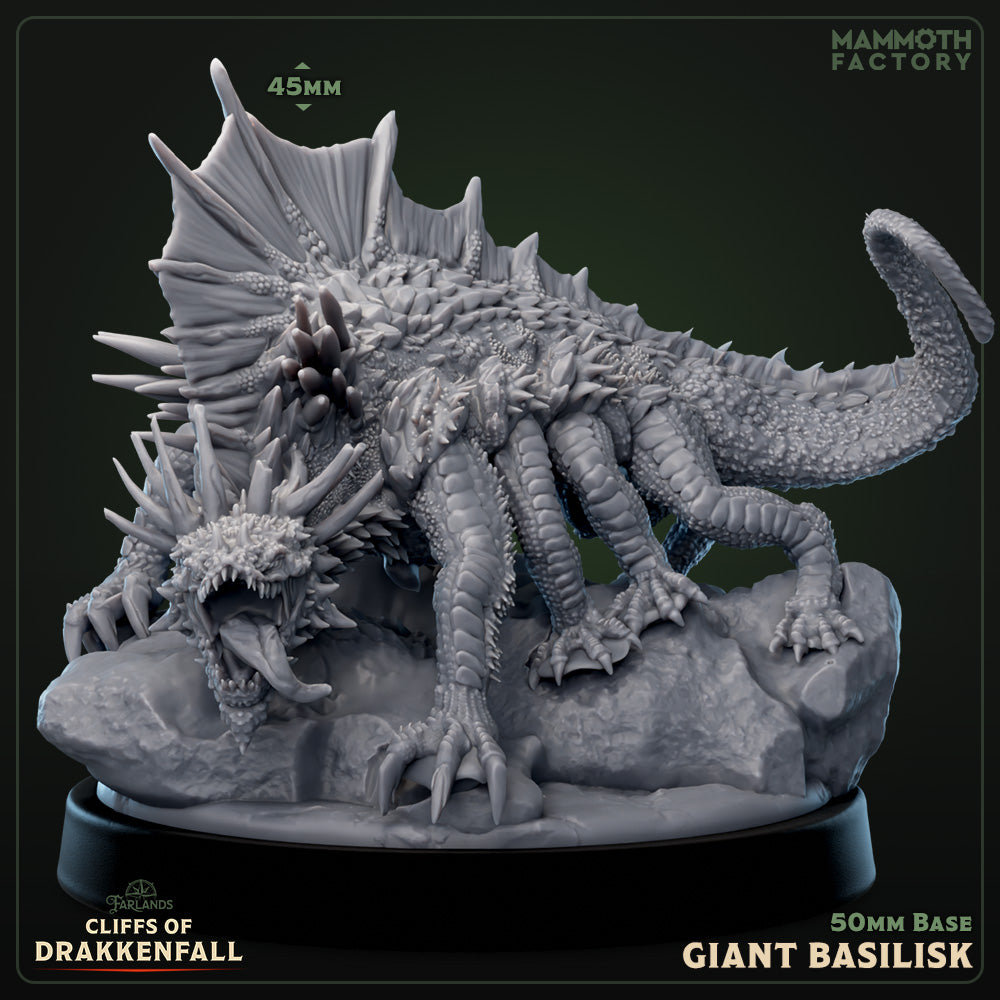 Giant Basilisk Miniatuur D&D miniatuur - gemuteerde boss monster uit Cliffs of Drakkenfall collectie, hoogdetail resin DND miniaturen voor fantasy tabletop RPG van Quest & Craft
