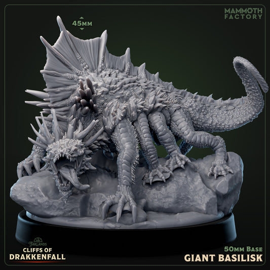 Giant Basilisk Miniatuur D&D miniatuur - gemuteerde boss monster uit Cliffs of Drakkenfall collectie, hoogdetail resin DND miniaturen voor fantasy tabletop RPG van Quest & Craft
