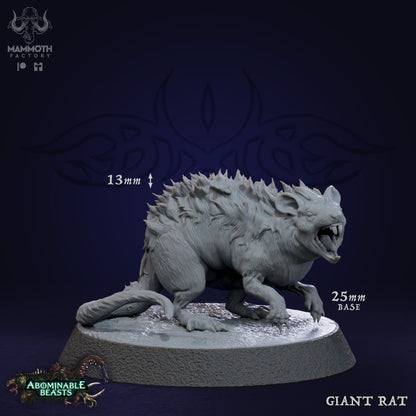 Rat normal D&D miniatuur - normale rat uit Tarr Animals collectie, TTRPG miniaturen voor Dungeons & Dragons van Quest & Craft
