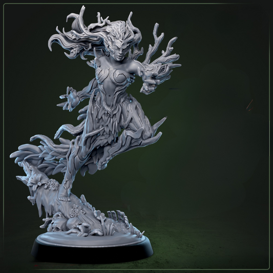 Graveroot Druid D&D miniatuur - mystieke natuurmagie specialist uit The Whisperwoods collectie, hoogdetail resin DND miniaturen voor fantasy tabletop RPG van Quest & Craft
