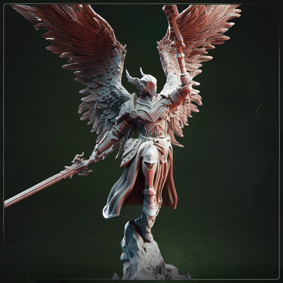 Horauthin Father of War & Peace D&D miniatuur - majestueuze goddelijke deity met divine dualiteit uit Feet First Into Hell campagne, premium DND miniaturen fantasy god voor TTRPG divine encounters uit Nederland bij Quest & Craft