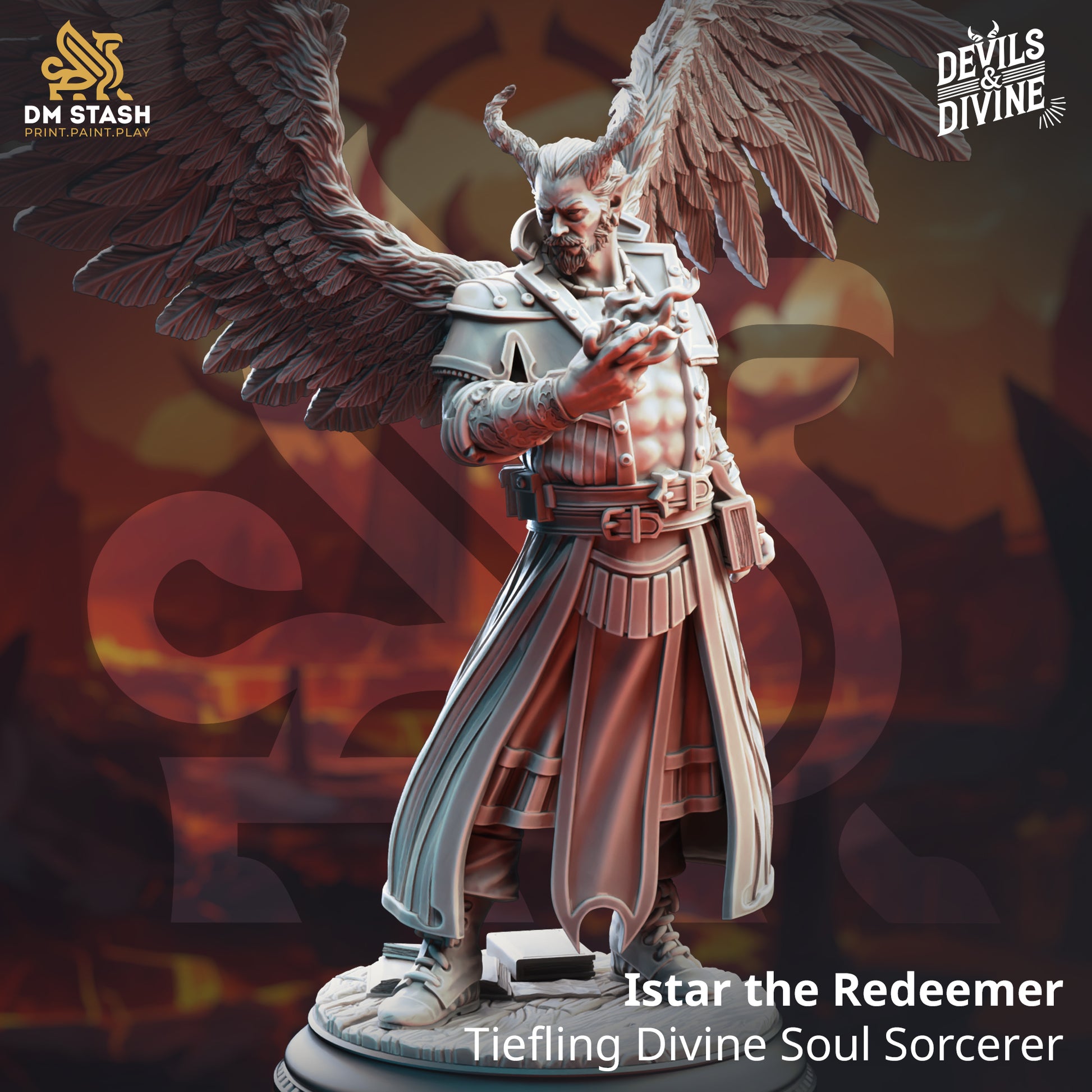 Istar the Redeemer Nosmeni Divine Soul D&D miniatuur - inspirerende divine soul met redemptive krachten uit Feet First Into Hell campagne, premium DND miniaturen fantasy spiritual guide voor TTRPG redemption encounters uit Nederland bij Quest & Craft