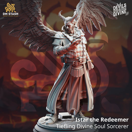 Istar the Redeemer Nosmeni Divine Soul D&D miniatuur - inspirerende divine soul met redemptive krachten uit Feet First Into Hell campagne, premium DND miniaturen fantasy spiritual guide voor TTRPG redemption encounters uit Nederland bij Quest & Craft