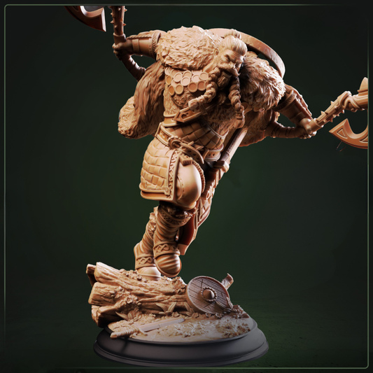 Magnar Nylstrom Nordic War Chief D&D miniatuur - imposante legendary warlord met command insignia uit Shadow over Nordheim collectie, premium DND miniaturen fantasy tactical commander voor TTRPG war campaigns uit Nederland bij Quest & Craft